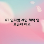 KT 인터넷 가입 혜택 및 요금제 비교