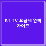 KT TV 요금제 완벽 가이드