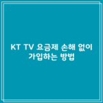 KT TV 요금제 손해 없이 가입하는 방법