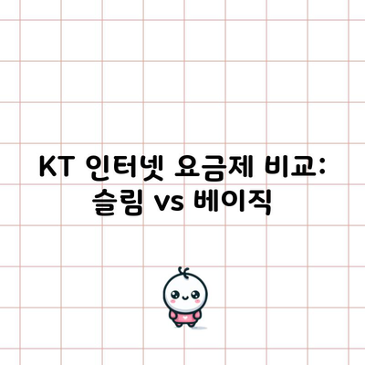 KT 인터넷 요금제 비교: 슬림 vs 베이직