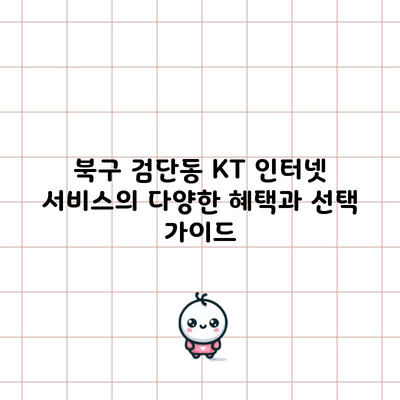 북구 검단동 KT 인터넷 서비스의 다양한 혜택과 선택 가이드