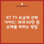 KT TV 요금제 선택 가이드: 최대 60만 원 손해를 피하는 방법