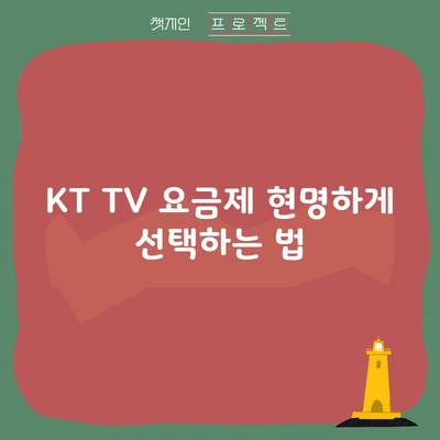 KT TV 요금제 현명하게 선택하는 법