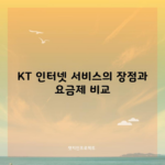 KT 인터넷 서비스의 장점과 요금제 비교