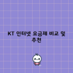 KT 인터넷 요금제 비교 및 추천