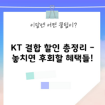 KT 결합 할인 총정리 – 놓치면 후회할 혜택들!