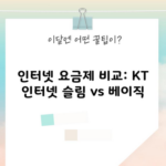 인터넷 요금제 비교: KT 인터넷 슬림 vs 베이직