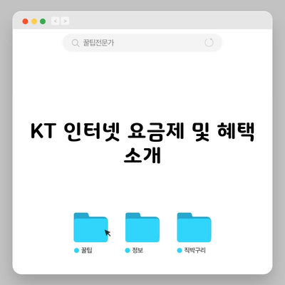 KT 인터넷 요금제 및 혜택 소개