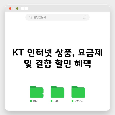 KT 인터넷 상품, 요금제 및 결합 할인 혜택