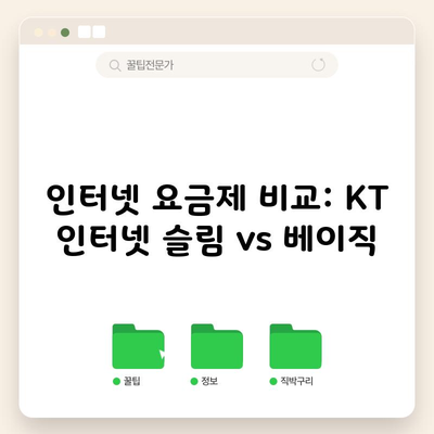 인터넷 요금제 비교: KT 인터넷 슬림 vs 베이직