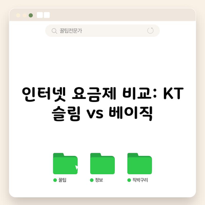 인터넷 요금제 비교: KT 슬림 vs 베이직