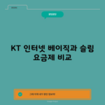 KT 인터넷 베이직과 슬림 요금제 비교