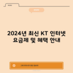 2024년 최신 KT 인터넷 요금제 및 혜택 안내