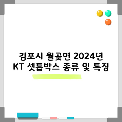 김포시 월곶면 2024년 KT 셋톱박스 종류 및 특징