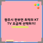 KT TV 요금제 선택, 60만 원 손해보기 전에 보세요.