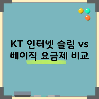 KT 인터넷 슬림 vs 베이직 요금제 비교