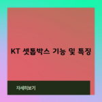 KT 셋톱박스 기능 및 특징