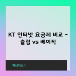 KT 인터넷 요금제 비교 – 슬림 vs 베이직