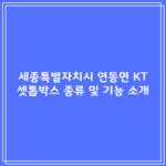 세종특별자치시 연동면 KT 셋톱박스 종류 및 기능 소개