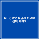 KT 인터넷 요금제 비교와 선택 가이드