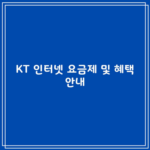 KT 인터넷 요금제 및 혜택 안내