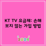 KT TV 요금제: 손해 보지 않는 가입 방법