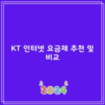 KT 인터넷 요금제 추천 및 비교