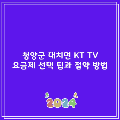 청양군 대치면 KT TV 요금제 선택 팁과 절약 방법