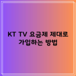 KT TV 요금제 제대로 가입하는 방법