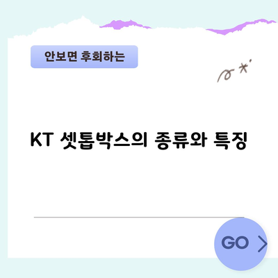 KT 셋톱박스의 종류와 특징