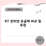 KT 인터넷 요금제 비교 및 추천