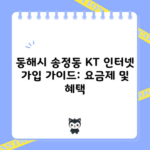 동해시 송정동 KT 인터넷 가입 가이드: 요금제 및 혜택