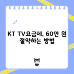 KT TV요금제, 60만 원 절약하는 방법