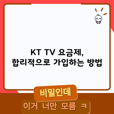 KT TV 요금제, 합리적으로 가입하는 방법