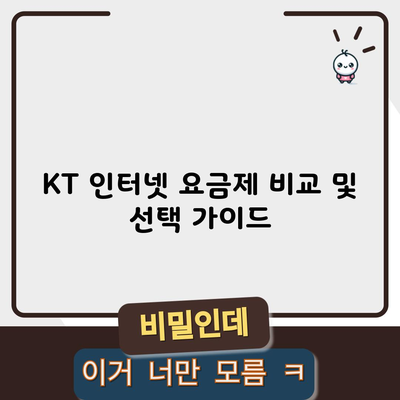 KT 인터넷 요금제 비교 및 선택 가이드