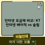 인터넷 요금제 비교: KT 인터넷 베이직 vs 슬림