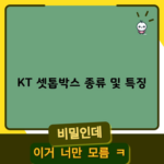 KT 셋톱박스 종류 및 특징