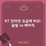 KT 인터넷 요금제 비교: 슬림 vs 베이직