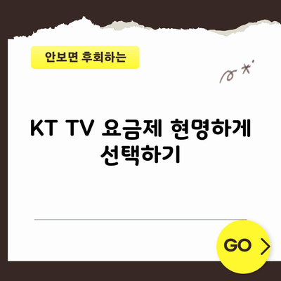 KT TV 요금제 현명하게 선택하기