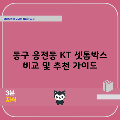 동구 용전동 KT 셋톱박스 비교 및 추천 가이드