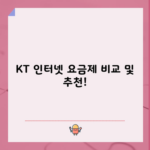 KT 인터넷 요금제 비교 및 추천!