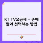 KT TV요금제 – 손해 없이 선택하는 방법