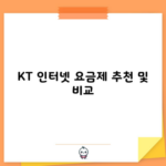 KT 인터넷 요금제 추천 및 비교