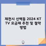 제천시 신백동 2024 KT TV 요금제 추천 및 절약 방법