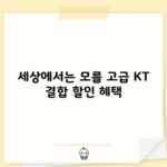 세상에서는 모를 고급 KT 결합 할인 혜택