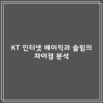 KT 인터넷 베이직과 슬림의 차이점 분석