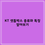 KT 셋톱박스 종류와 특징 알아보기