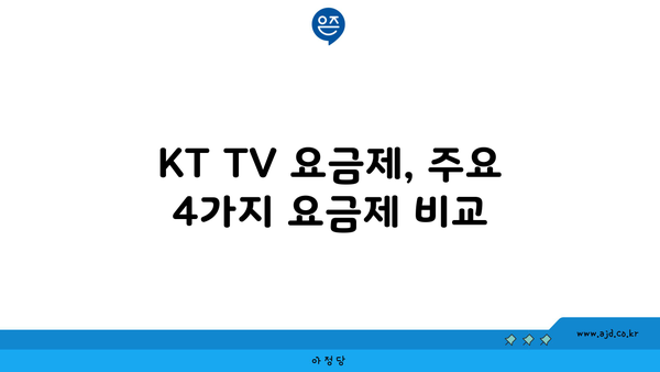 KT TV 요금제, 주요 4가지 요금제 비교