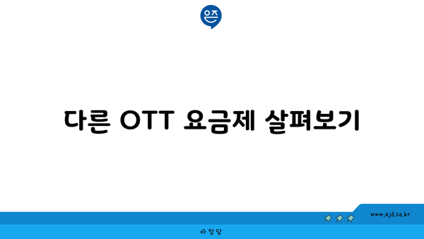 다른 OTT 요금제 살펴보기