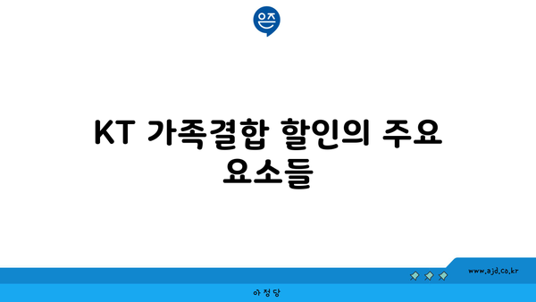 KT 가족결합 할인의 주요 요소들